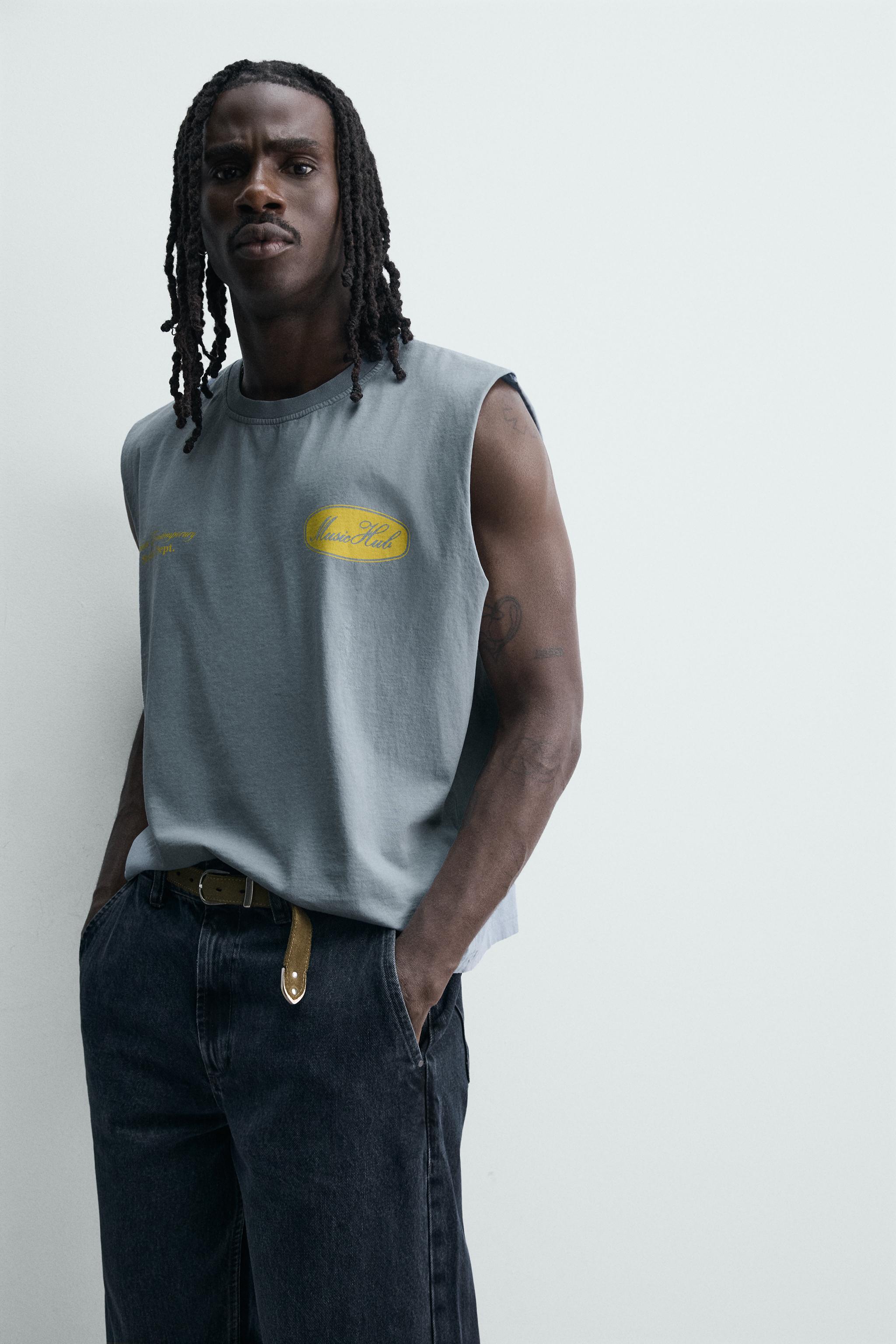 WASHED PRINTED TANK TOP